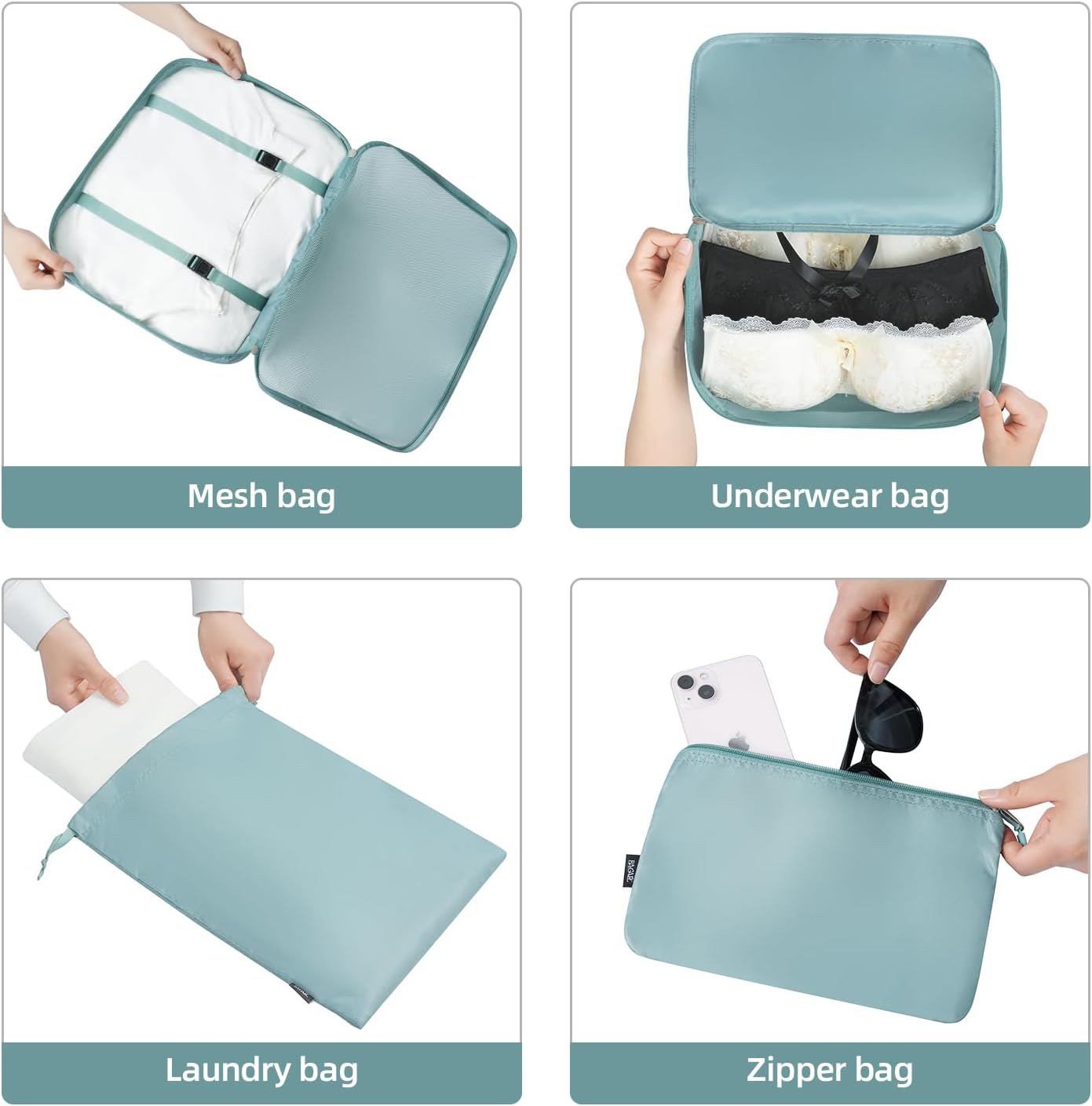 BAGAIL 6 Set/8 Set/10 Set Packing Cubes Various Sizes Packing Organizer for Travel Accessories Luggage Carry On Suitcase