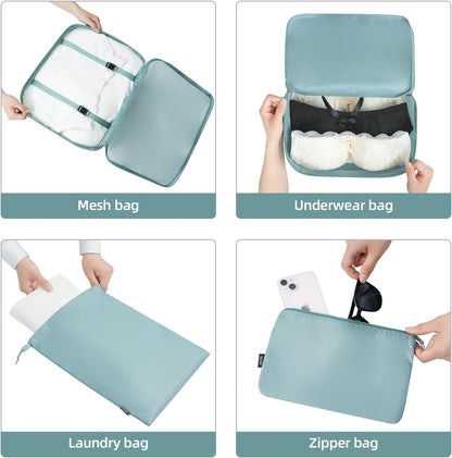 BAGAIL 6 Set/8 Set/10 Set Packing Cubes Various Sizes Packing Organizer for Travel Accessories Luggage Carry On Suitcase