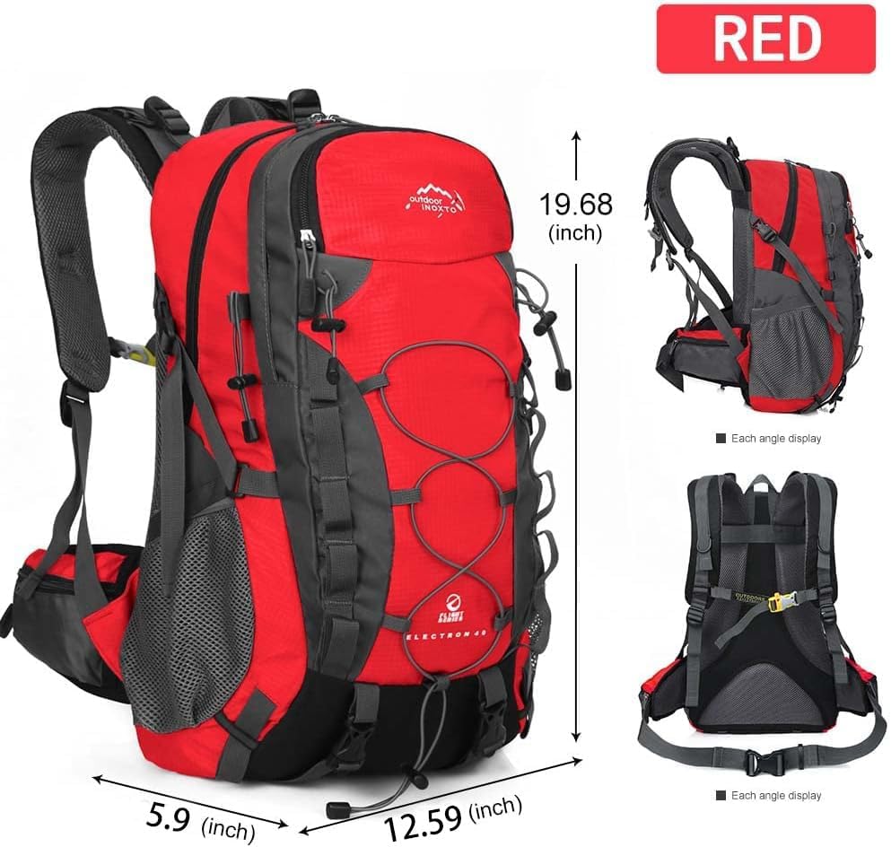 INOXTO lightweight Hiking Backpack 35L/40L Hiking Daypack with Waterproof Rain Cover for Travel Camping Outdoor Men and Women