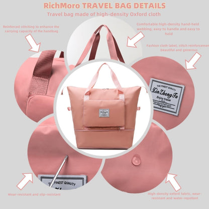 Large Capacity Foldable Travel Bag, Expandable lightweight Carry on Bag, Dry with Wet Separation Spor Duffel Bags