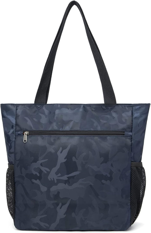 ETidy Large Capacity Foldable Tote Bag With Zipper Water-resistant SandproofWomen Beach Bag Handbag GymBag Travel ShoppingBag