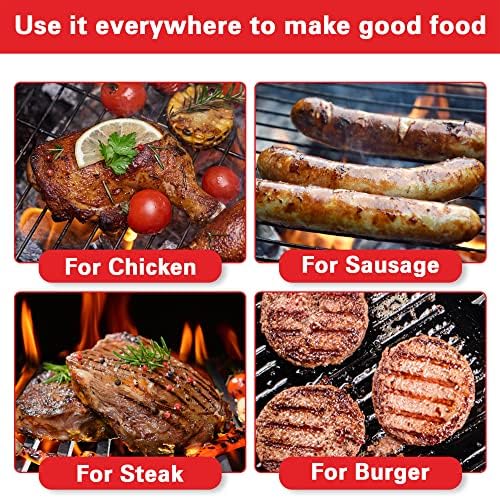 Alpine Cuisine 22x25 Inch Portable Charcoal BBQ Grill with Wheels, Heavy-Duty Outdoor Grilling for Patio, Tailgating & Camping - Red