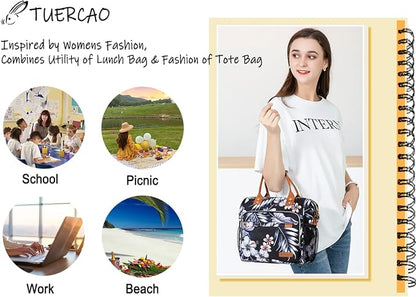 Hibiscus Lunch Box for Women Adult Insulated Lunch Bag Ladies Lunch Tote Bag - Image 7