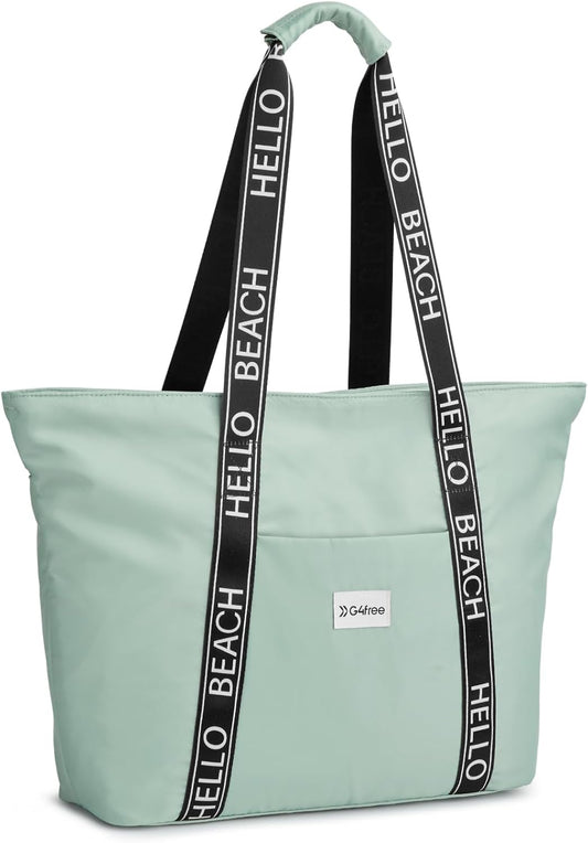 G4Free Beach Bag, Waterproof Beach Bags for Women, Personalized Strap Tote Bag for Women Birthday Gifts