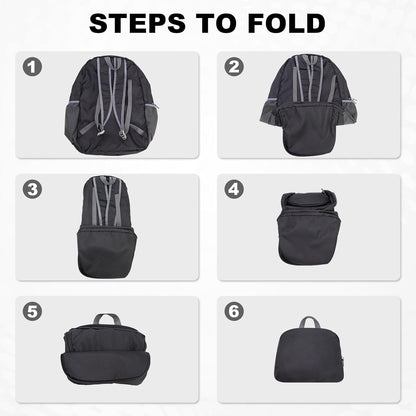 HOLYLUCK 20L lightweight packable Hiking Daypack Foldable Backpack for Men Women Small Travel Outdoor Foldable Shoulder Bag-black
