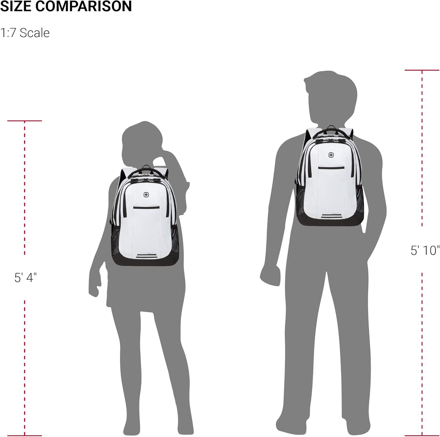 SwissGear Cecil 5505 Laptop Backpack, White, 18-Inch