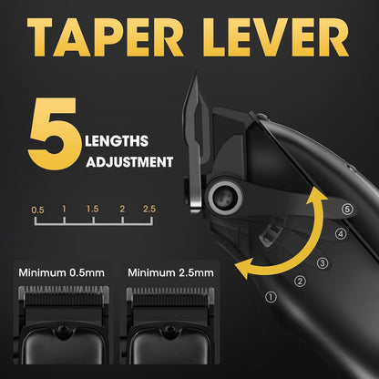 4 in 1 Hair Clippers for Men, Professional T-Blade Trimmer, Electric Foil Shaver, Nose Hair Trimmer, Cordless, LCD Display, Grooming Kit(Black)