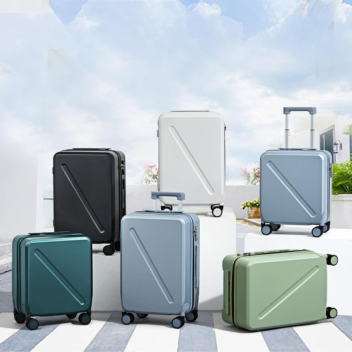 MILADA Luggage Sets, Suitcases With Wheels, Hard Shell Luggage Sets TSA Approved, 3 Piece Luggage Set 20 Inch Carry On Suitcase 24 Inch Checked Bag 28 Inch Luggage, Grey