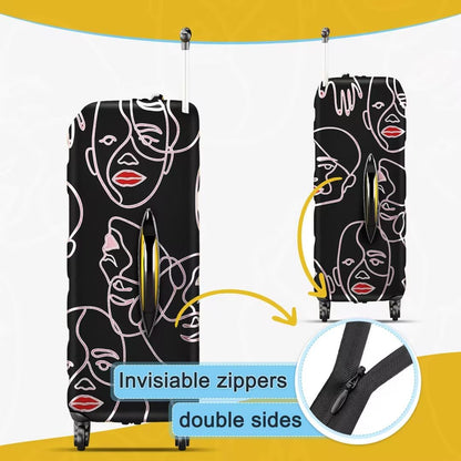 24 Inch PVC Luggage Protector Covers for TSA Approved Clear Suitcase Cover Protector Transparent Luggage Protective Cover Set (Figure, Suitable for 23"-24")