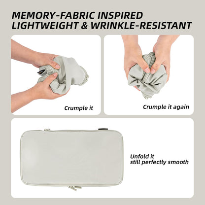 4 Piece Compression Packing Cubes for Suitcases and Backpack, Lightweight Travel Organizers (Off-White)