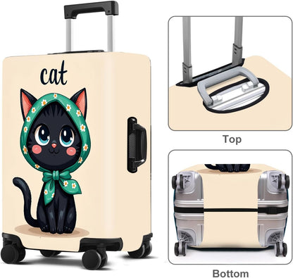 Luggage Cover Washable Suitcase Protector Anti-Scratch,Stretchable Fit for 20-34Inch Luggage Durable Travel Bag Cover with Zipper Closure (Cat, XL(fits 32-34Inch suitcase))