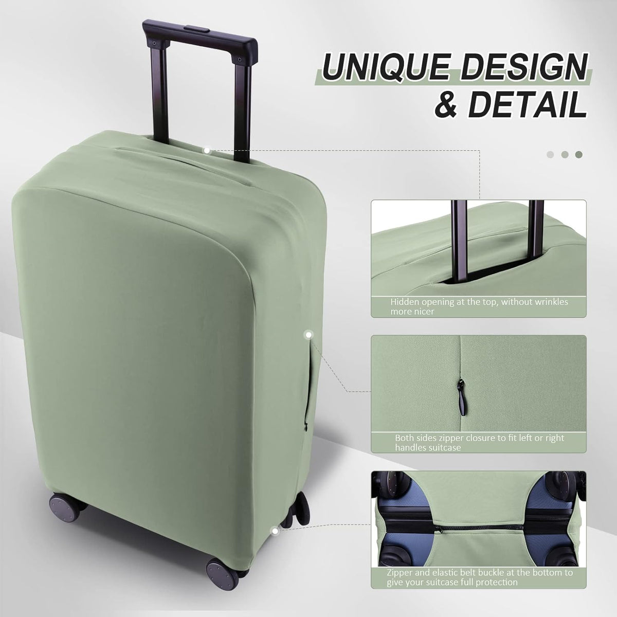 Travel Luggage Cover Suitcase Protector Scratch-Resistant Fit 19-31 Inch Suitcase, Not Included Suitcase (Cyan, SX(22-23 inch))