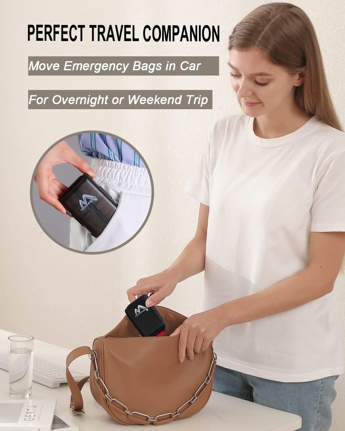 2PS Weekly Pill Organizer Small Folding Box 7 Day BPA-Free Daily Pill Container Foldable Travel Pill Case with Lock Pill Holder， Medicine Organizer for Purse Pocket to Store Vitamin Etc (Black)