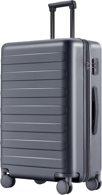 Carry on Luggage 22 X 14 X 9 Airline Approved, 20 Inch Luggage for 3-5 Days Travel, Double Spinner Wheels, 100% Hardshell PC, TSA Lock (02-Grey (Basic), Checked 24-Inch)