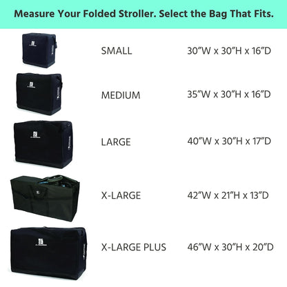 J.L. Childress Universal Stroller Travel Bag for Airplane - Fits Most Baby Strollers, Flying Essentials, Airport Accessories for Gate or Luggage Check, ID Card, AirTag Compatible - Large, Unpadded