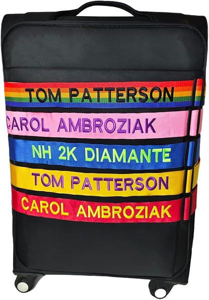 1PC Custom Embroidery Luggage Strap with Your Text/Name,Personalized Luggage Straps with Lock for Suitcases,Adjustable Suitcase Strap Belt Tag for Secure Travel