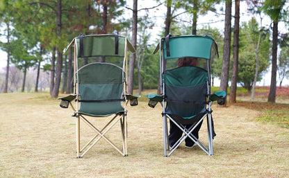 VTOY Portable Folding Camping Chair with Canopy, Outdoor Sun Shade Chair