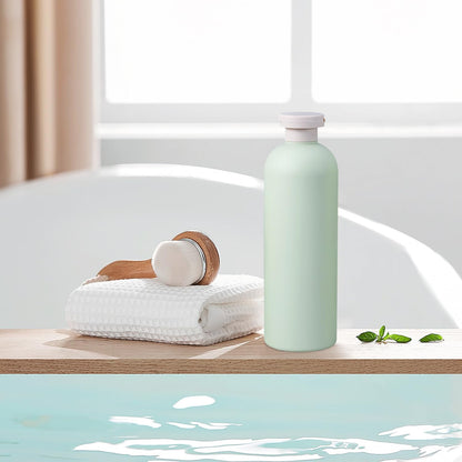 13.5 oz Plastic Travel Shampoo Bottles, Refillable Flip Cap Squeeze Bottles for Toiletries, Large Leakage-proof Travel Shampoo and Conditioner Container (Blue and Green)