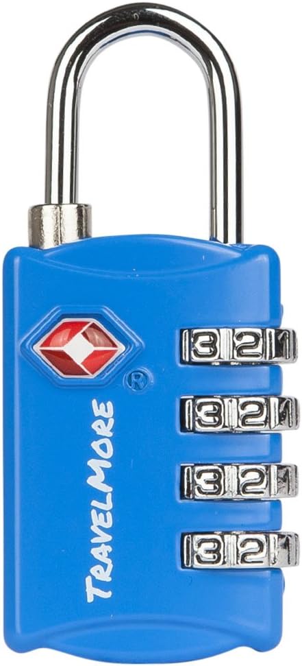 TSA Luggage Locks with 4 Digit Combination – Heavy Duty Set Your Own Padlocks for Travel, Baggage, Suitcases & Backpacks - Blue