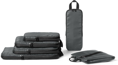 Amazon Essentials Ultralight Compression Packing Cubes Packing Organizer Grey check 6 pack Grey