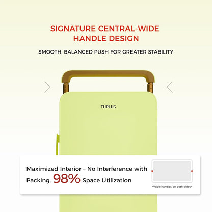 TUPLUS 20” Carry-On Hardside Luggage Lightweight ABS Travel Suitcase with Wide Handle Spinner Wheels TSA Combination Lock, Balance Series 2.0, Fresh Sprout Green