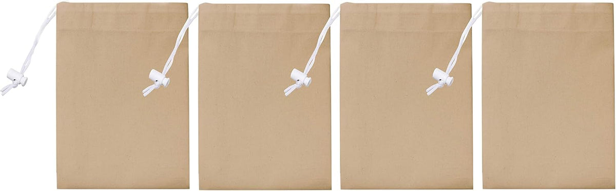 Urban Villa Laundry Bag Canvas|Dirty Clothes Travel Laundry Bag|Machine Washable|Reusable College Hostel Hamper Liner Bag for Garments Delicates Drawstring Closure 4 Pack Taupe Color|Size 28X36 Inches