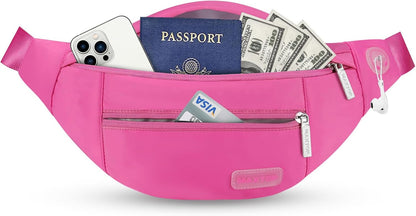MAXTOP Large Crossbody Fanny Pack with 4-Zipper Pockets,Gifts for Enjoy Sports Festival Workout Traveling Running Casual Hands-Free Wallets Waist Pack Phone Bag Carrying All Phones