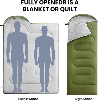 FARLAND Sleeping Bags 30℉ for Adults Teens Kids with Compression Sack Portable and Lightweight for 3-4 Season Camping, Hiking,Waterproof, Backpacking and Outdoors