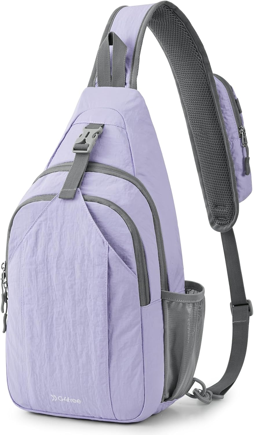 G4Free Sling Bag RFID Blocking Sling Backpack Crossbody Chest Bag Daypack for Hiking Travel (Taro Purple)