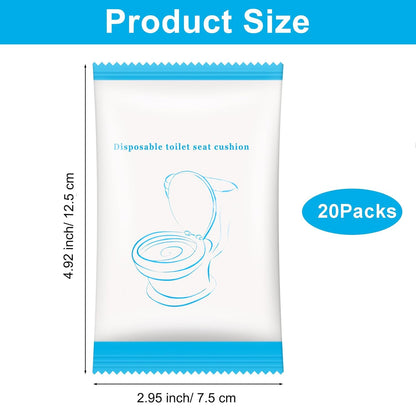20 Pack Disposable Toilet Seat Cover Waterproof Non-Woven Fabric, Disposable Toilet Seat Covers for Travel, Disposable Seat Covers for Outing Hotel Hospital Public Toilet (Individual Package)