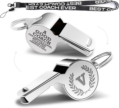 Letters Coach Gifts, Whistle for Coaches, Whistle Emergency, Thank You Coach Gifts, Coaches Whistle with Lanyard Cheer Coach Gift for Men Women Teachers Referees School Sports Coach Outdoor, Letter V