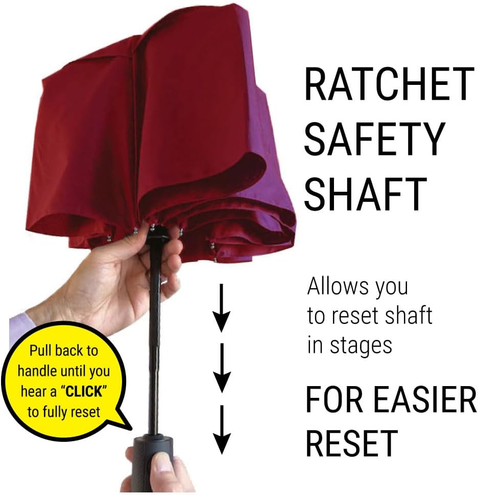 Vented Travel Umbrella | Strong Compact Windproof Umbrella | Top Pick by Wirecutter 2025 | Deep Dome Coverage | Auto Open/Close | Portable Pop Up with Large Coverage | Fits Car & Backpack