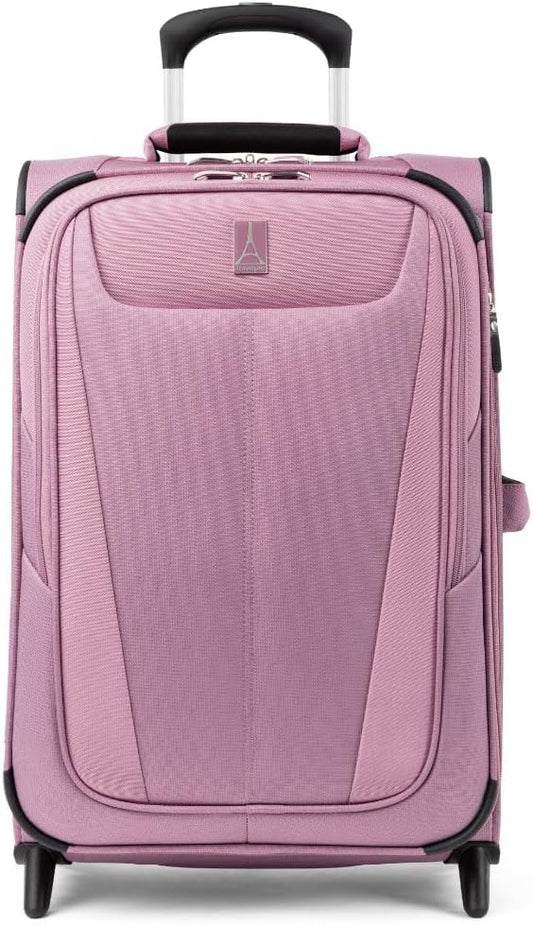 Travelpro Maxlite 5 Softside Expandable Upright 2 Wheel Carry on Luggage, Lightweight Suitcase, Men and Women, Orchid Pink Purple, Carry On 22-Inch