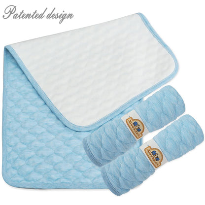 BlueSnail Quilted Thicker Waterproof Changing Pad Liners,3 Count(Blue 13” x 27”)