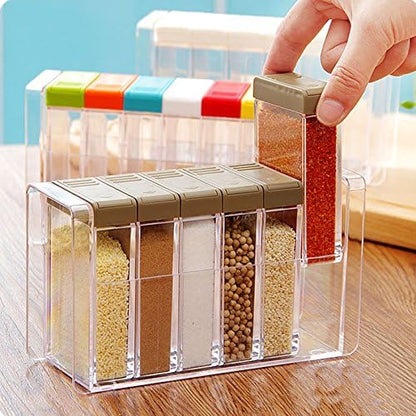 Spice Shaker, 6 Pcs Seasoning Rack Spice Pots Storage Container