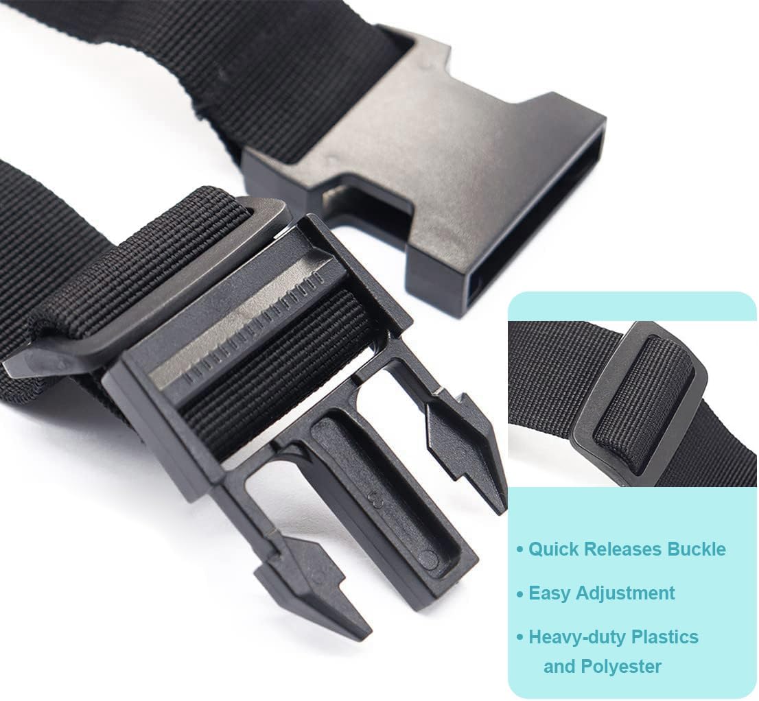 4Pack Luggage Straps Add Bag Luggage Straps to Connect Two Suitcases, Adjustable Luggage Belt Connector for Carry On, Travel Attachment Accessories for Connect Your 3 Luggages, Black