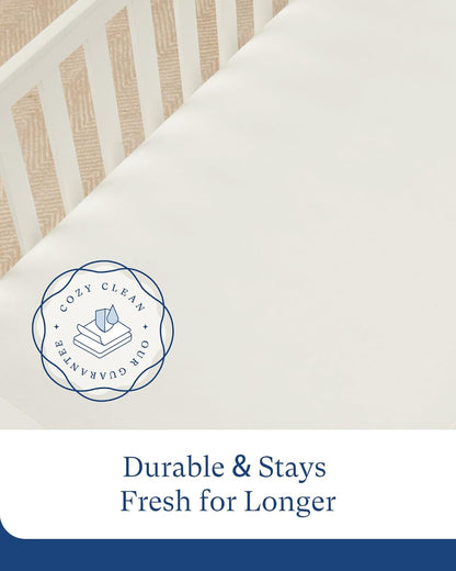 PurComfy Supersoft Crib Sheets for Boys Girls, Premium Bamboo Viscose Buttery Soft Crib Mattress Fitted Sheet, Stretchy Knit Baby Sheet, Silky Comfort Baby Bed Sheets 28x52x9 Extra Deep Pocket