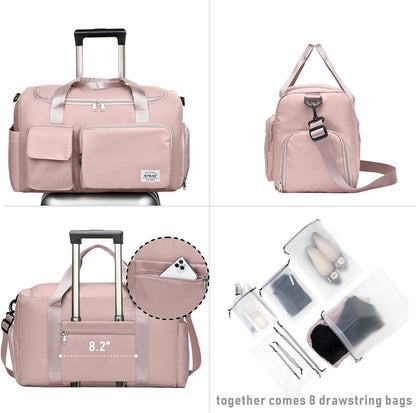 NPBAG Women Travel Duffel, Multi Functional Large Expandable Weekender Carry-on Tote, Gym Workout Overnight Bag, Mommy Hospital Bag for Labor and Delivery