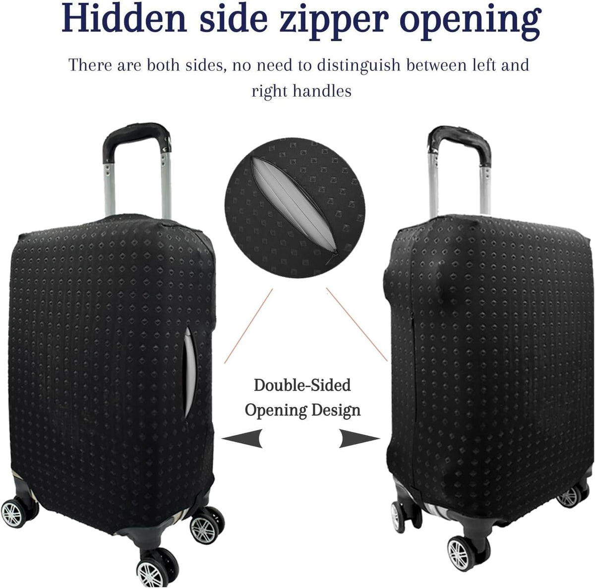 Luggage Cover, Protective Washable Suitcase Cover - Travel Elastic Spandex Suitcase Protector Fits 19 to 20 Inch Black