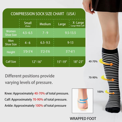 LEVSOX Viscose Made from Bamboo Compression Socks for Pregnant Women 20-30 mmHg Knee High Cute Mens Supports Socks for Travel