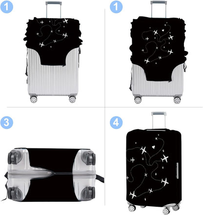 Luggage Cover Washable Suitcase Protector Anti-Scratch,Stretchable Fit for 20-34Inch Luggage Durable Travel Bag Cover with Zipper Closure (Airline, XL(fits 32-34Inch suitcase))