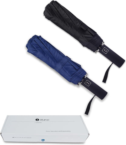 46 Inch Compact Umbrellas for Rain - Travel Small Umbrella - Automatic Folding Umbrella - Windproof Portable Umbrella, Double 10-rib