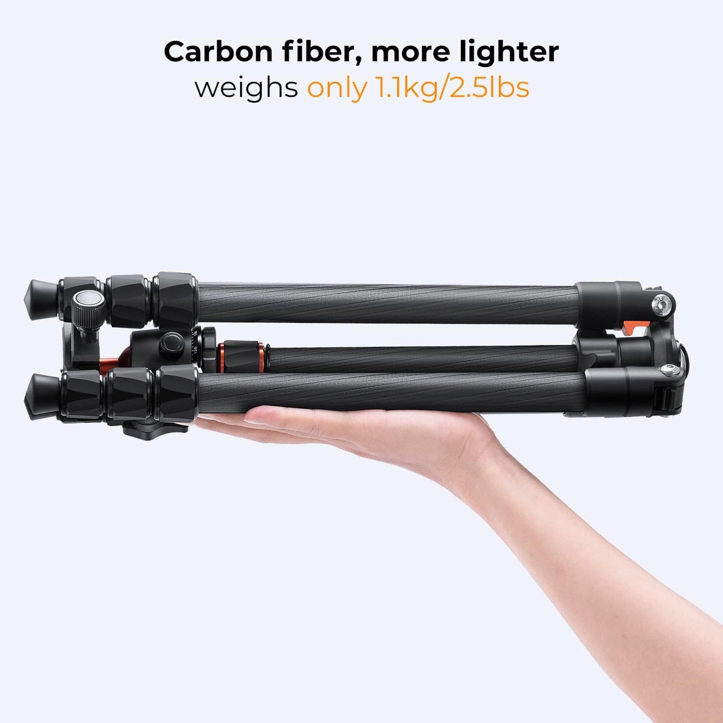 K&F Concept 64" Carbon Fiber Camera Tripod,Lightweight Travel Tripod with 36mm Metal Ball Head Load Capacity 17.6lbs, Quick Release Plate,for DSLR Cameras Indoor Outdoor Use K254C2+BH-36L