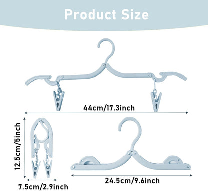 24 Pcs Travel Hangers with 48 Pcs Clips,Portable Folding Clothes Hangers Travel Clothes Hangers Travel Accessories Foldable Clothes Drying Rack for Travel Plastic Non Slip Clothing Hangers 4 Colors