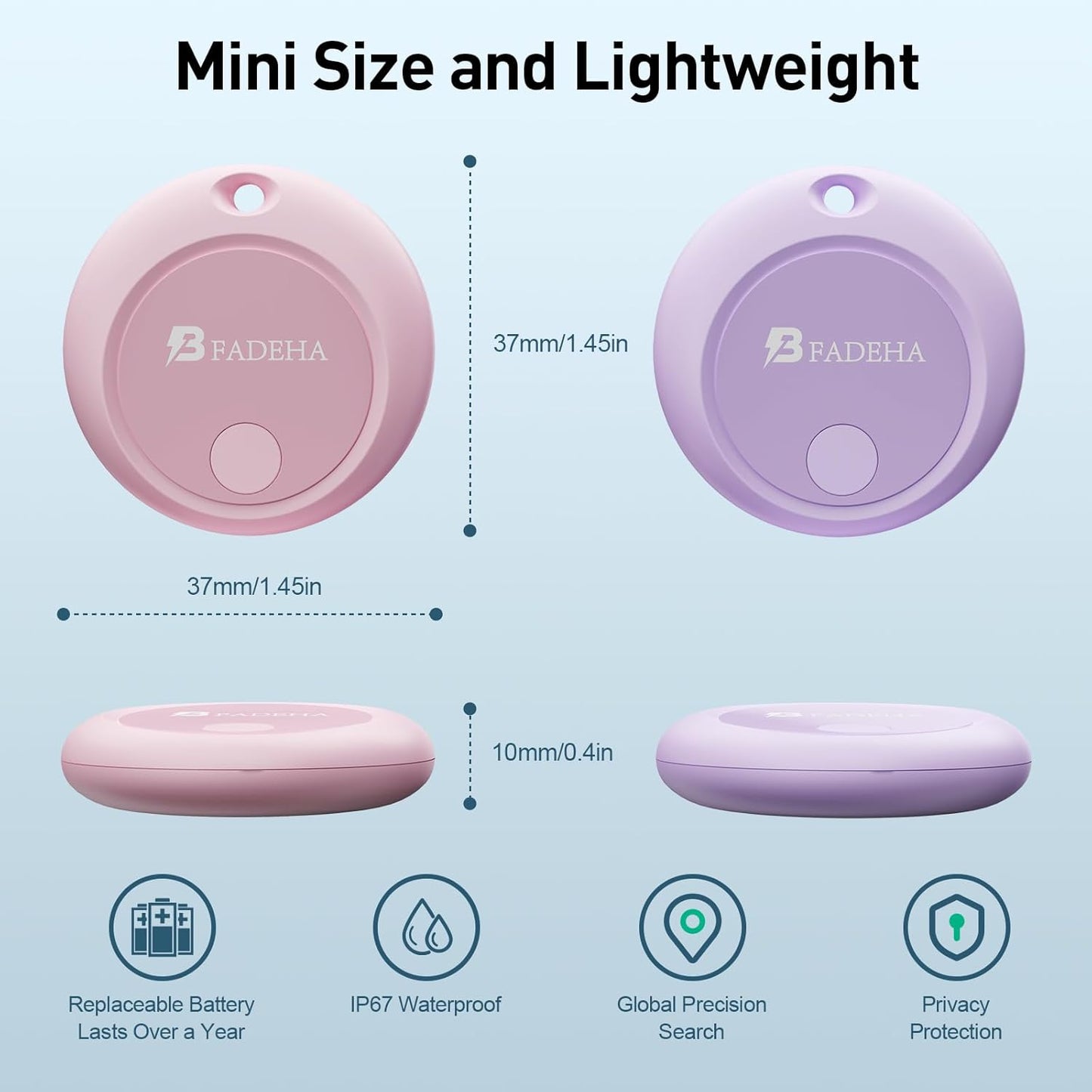 2025 [Apple MFi Certified] (iOS Only) Bluetooth Tracker Smart Finder for Apple Find My, iPhone Card Wallet Finder GPS Tracker, 5-10 Years Battery, Keys Finder and Item Locator for Keys, Bags, Passport