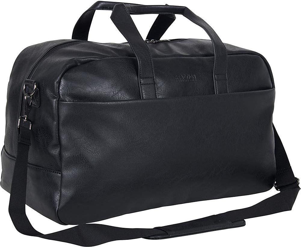 Kenneth Cole REACTION Port Stanley Duffel Pebbled Vegan Leather Carry on Shoulder Duffle Travel Bag