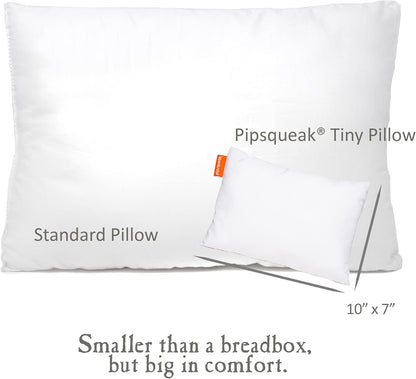 Pipsqueak Pillow - Small, Mini, Tiny - 11 x 7 in - Perfect for Travel, Cars, Airplanes, Camping, Dogs, Toddlers, Kids, Lumbar, Knees and Neck - Ages 2 Yrs and Up