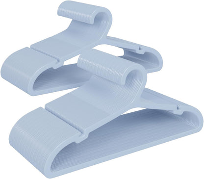 80 Pack Clothes Hangers, Non Slip Plastic Coat Hangers, Space Saving, Heavy Duty, Hanging Dry Wet Clothes, 16.4" x 8.3", Light Blue, UAPY0580L