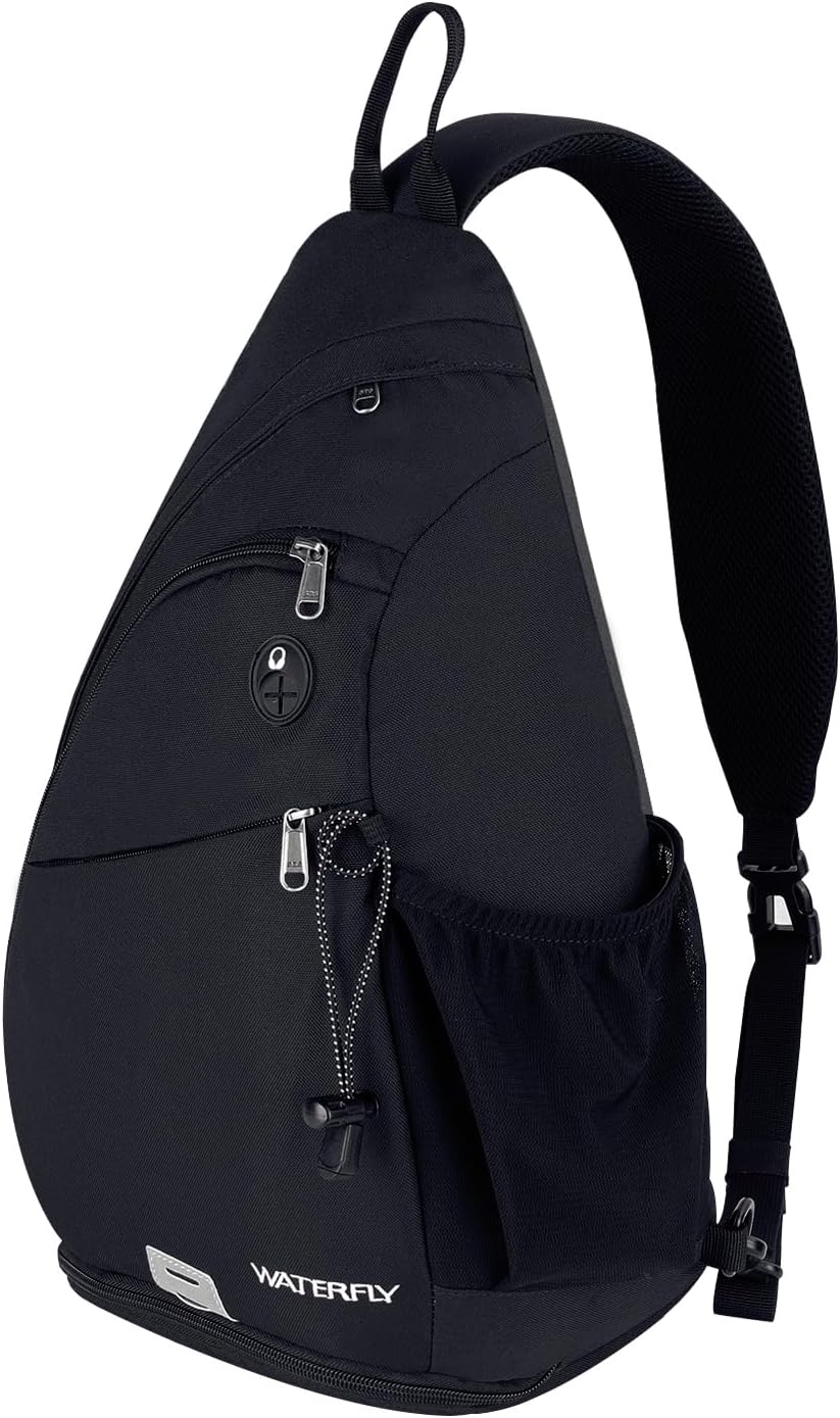 WATERFLY Large Crossbody Sling Bag: Over Shoulder Backpack Daypack Casual Cross Chest Side Pack