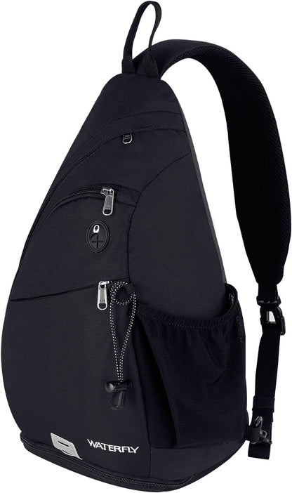 WATERFLY Large Crossbody Sling Bag: Over Shoulder Backpack Daypack Casual Cross Chest Side Pack